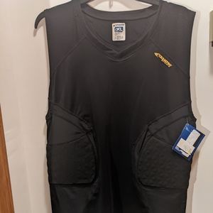 Champro men's XL black padded side sleeveless  v neck shirt NWT